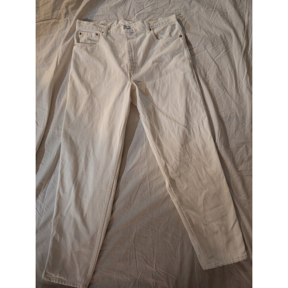 Vintage Levi's 550 Relaxed Taper Jeans White 36x30  Made In USA 80's